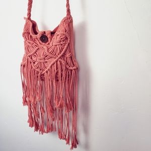 Billabong Coral Macrame Fringe Crossbody Bag